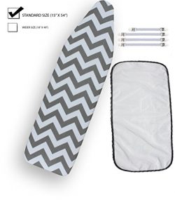Ironing Board Cover Bundle 3 Items: 1 U.S. Standard Size, Extra Thick Felt Pad, Heat Resistant,  ...