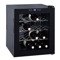 SMETA Thermoelectric Wine Cellar Freestanding Wine Cabinet Counter Top Beverage Cooler,16 Bottles