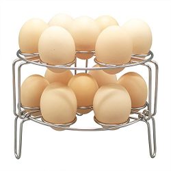 Stackable Steamer Rack for Instant Pot, Alamic 2 Pack Egg Cooker Stand Vegetable Steam Rack Triv ...