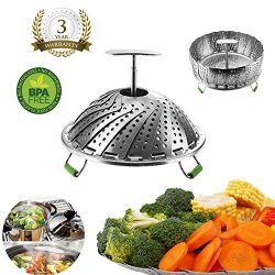 Steamer Basket Stainless Steel Handle Removable Vegetable Steamer Adjustable for Instant Pot 6 Q ...