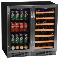 Edgestar CWBV8030 30 Bottle + 80 Can Side-by-Side 30″ Wide Wine & Beverage Center