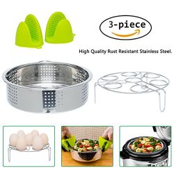 Instant Pot Accessories Steamer Basket and Egg Steamer Rack ,Stainless Steel Vegetable Steam Rac ...