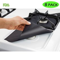 Flee Gas Stove Burner Covers 8 Pack -10.6″ X10.6″ Gas Range Protectors -FDA Approved ...