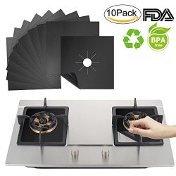 Stove Burner Covers,Gas Stove Protectors 10 Pack ,Non-stick Stovetop Burner Liners Gas Range Pro ...