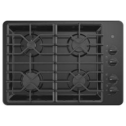 GE JGP3030DLBB 30 Inch Natural Gas Cooktop with 4 Sealed Burners, ADA Compliant, in Black