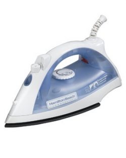 Hamilton Beach Commercial Lightweight Steam Iron with 3-Way Automatic Shutoff and Nonstick Solep ...