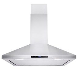 AKDY 36″ Stainless Steel Island Mount LED Touch Control Panel Kitchen Range Hood AZ-B03-IS-90