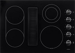 Frigidaire 30″ Smoothtop Electric Black Cooktop with Built-In 500 CFM Downdraft Exhaust an ...