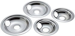 4 Pack Replacement for GE/Hotpoint Electric Range Chrome Reflector Bowls With Locking Slot