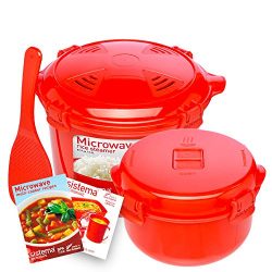 Sistema Microwave Cookware Rice Steamer Set with Lids — Large Microwave Multicooker, Side  ...