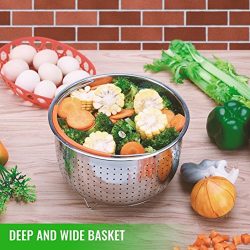 Cooker Steamer Basket for 6 or 8 Quart Instant Pot Pressure Cooker for Egg, Meat, Vegatables, Ki ...