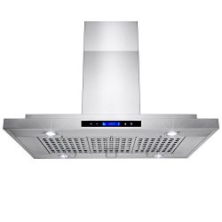 AKDY 36″ Stainless Steel Island Mount Powerful Kitchen Vent Cooking Fan Touch Screen Contr ...