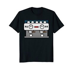 Mens Barista Double Espresso Machine Coffee T-Shirt XL Black