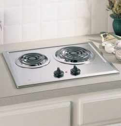 Ge JP201CBSS  Built-In Electric Cooktop, 2-Burner, Stainless Steel, 21.25 X 16.62 X 3″, 13 ...