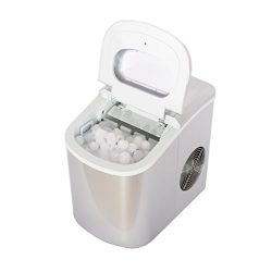 SMETA Portable Compact Ice Maker Machine Counter Top Produce 26lb/day,Silver