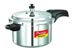 Prestige Deluxe Plus Aluminum Pressure Cooker, 5 Liter