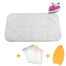 Ironing Blanket Ironing Mat,Upgraded Thick Portable Travel Ironing Pad,Heat Resistant Pad Cover  ...