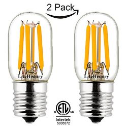 LiteHistory T7/T22 E17 led Microwave Light Bulb,ETL Stove Non-dim 250lm 2W=25W 4500K 2Pack