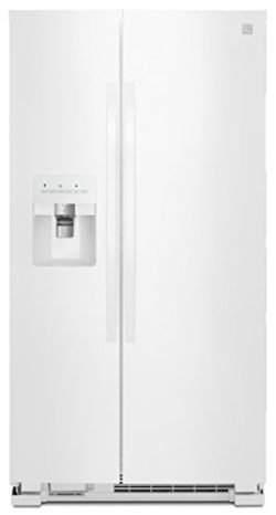 Kenmore 50042 25 cu. ft. Side-by-Side Refrigerator with Ice Maker with Window in White, includes ...