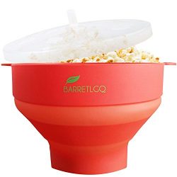 Silicone Microwave Popcorn Popper with Lid for Home – Hot Air Microwave Popcorn Makers wit ...