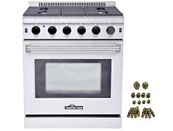 Thor Kitchen 30″ Stainless Steel Gas Range Oven with 5 Burner LRG3001U + LP Conversion Kit