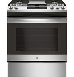 GE JGSS66SELSS 30 Inch Slide-in Gas Range with Sealed Burner Cooktop, 5.6 cu. ft. Primary Oven C ...