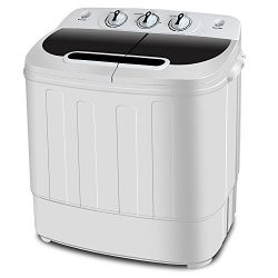 ZENY 2-in-1 Compact Mini Twin Tub Washing Machine w/Spin Cycle Dryer, 13Lbs Capacity w/Hose, Spa ...