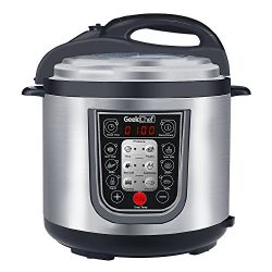 GeekChef 6QT Premium 11-in-1 Programmable Multi-Cooker(Pressure Cooker,Rice Cooker,Slow Cooker,S ...