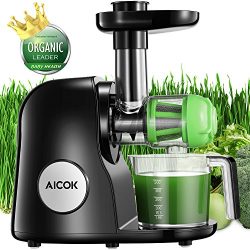 Juicer Masticating Slow Juicer, Aicok Commercial Juicer, Quiet Motor & Reverse Function, Col ...