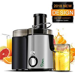 SLC Juice Extractor, Wide Mouth Centrifugal Juicer Machine, 400W Stainless Steel Dual Speed Sett ...