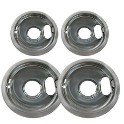 4 Pack Replacement for Whirlpool W10278125 Electric Range Chrome Reflector Bowls