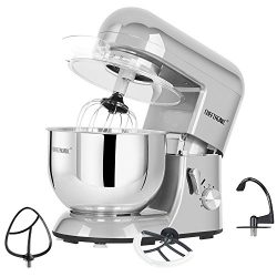 CHEFTRONIC Stand Mixer 650W/120V Tilt-Head Electric kitchen Mixer with 5.5QT Stainless Bowl, Wir ...