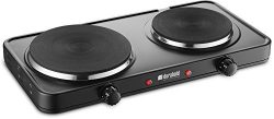 Kitchen Countertop Cast-Iron Double Burner – Stainless Steel Body – Sealed Burners – ...