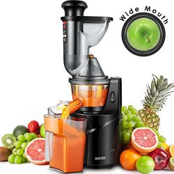 Juicer Masticating Slow Juicer, Aicok 3” Whole Juicer Chute for Fruits and Vegetables, Qui ...