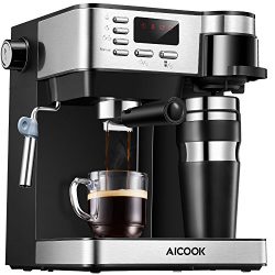 Aicook Espresso and Coffee Machine, 3 in 1 Combination 15Bar Espresso Machine and Single Serve C ...