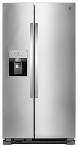 Kenmore 51335 25 cu. ft. Side-by-Side Fingerprint Resistant Refrigerator with SpaceSaver in Stai ...