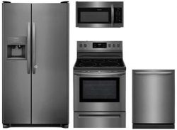 Frigidaire 4-Piece Kitchen Set FFSS2615TD with 36″ Side by Side Refrigerator, FFEF3054TD 3 ...