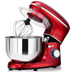 COSTWAY Stand Mixer, 660W Electric Kitchen Food Mixer with 6-Speed Control, 6.3-Quart Stainless  ...