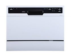 Sunbeam DWSB3607WW Portable Countertop Dishwasher with Rinse Aid Dispenser, White