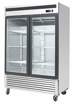 54.5″ 2 Door Upright Stainless Steel Glass Window Reach In Freezer Merchandiser Display Ca ...