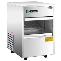 COSTWAY Stainless Steel Commercial Ice Maker 58LB/24h Automatic Portable Freestanding Ice Machine