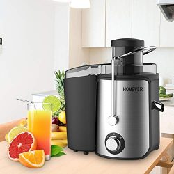 Homever juicer for Fruits and Vegetables, Centrifugal Juicer with Juice cup, 65mm Wide Mouth Hig ...