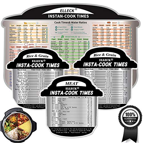 Electric Pressure Cooker Cook Times Quick Reference Guide Compatible ...