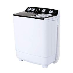 KUPPET Compact Twin Tub Portable Mini Washing Machine 21lbs Capacity, Washer(13lbs)&Spiner(8 ...