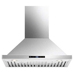 DKB 30″ Inch Range Hood Wall Mounted Brushed Stainless Steel Kitchen Vent With 600 CFM