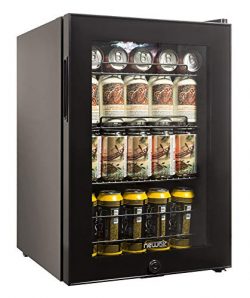 NewAir AB-850B Beverage Cooler and Refrigerator, Small Mini Fridge with Glass Door, Black