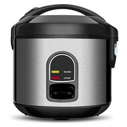 Small Rice Cooker Steamer Mini Rice Maker, 5 Cup(Uncooked) Removable Nonstick Pot with One Touch ...