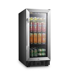 LANBO Compact Beverage Refrigerator, 70 Cans Small Compressor Beverage Cooler with Stainless Ste ...