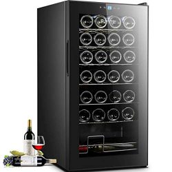 Sentern 28 Bottle Wine Cooler – Quiet Counter Top Wine Chiller, Freestanding Wine Refriger ...