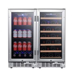 EdgeStar CWBV80301 30 Inch Wide 30 Bottle 80 Can Side-by-Side Wine and Beverage Cooler